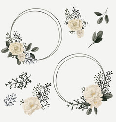 Floral Frame With White Flowers For Decoration