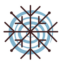 Groovy Snowflake Winter Season Icon