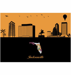 Jacksonville City Skyline Silhouette