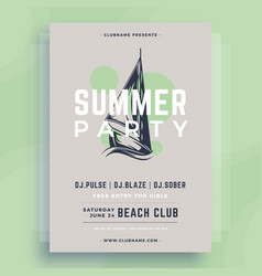 Vintage Summer Party Poster Template Sail Yacht