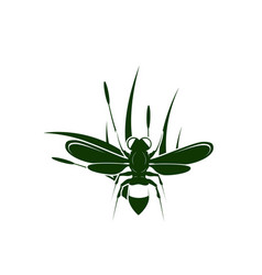 Bee And Grass Logo Design