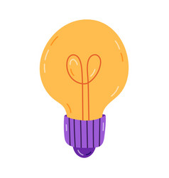 Cute Cartoon Light Bulb As Symbol Of Idea