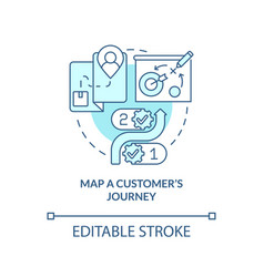 Map Customer Journey Turquoise Concept Icon