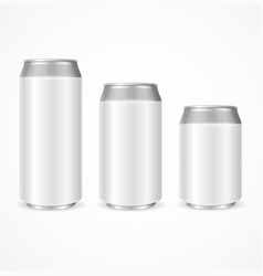 Realistic 3d empty glossy metal aluminium beer Vector Image