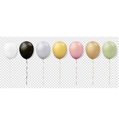 Realistic Rainbow Balloons On Transparent