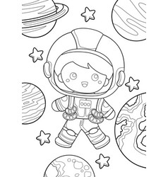 Coloring Astronaut Solar System