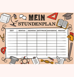 German Vintage Template A School Schedule