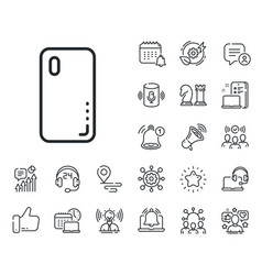 Smartphone Cover Line Icon Phone Sign Mobile