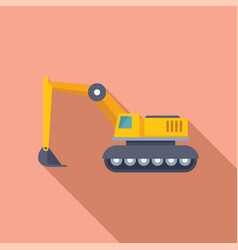 Cartoon Excavator On Pink Background