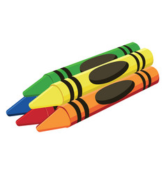 Childrens Crayons On A White Background