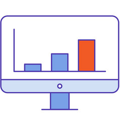 Computer Screen With Graph Bar Chart Icon