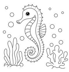 Cute Seahorses Coloring Page For Kids