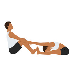 Young Couple Doing Seated Forward Bend Pose