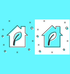 Black Line Eco Friendly House Icon Isolated