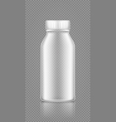 Empty Transparent Bottle Mockup For Yogurt Milk