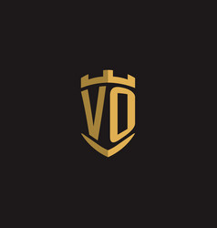 Initials Vo Logo Monogram With Shield Style Design