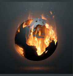 Planet Earth With Flame Inside