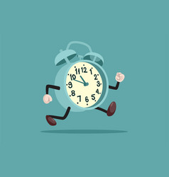 Anthropomorphic Cartoon Clock Running Away