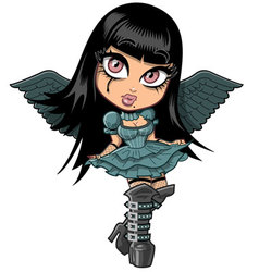 Cute Goth Girl With Wings