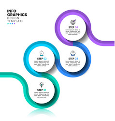 Infographic Template 4 Circles Connected By A Line