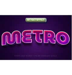 Metro Neon Sign 3d Editable Text Effect Style