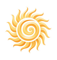 Curvy Yellow Embossed Spiral Sun Icon