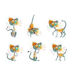 Cute Robotic Cat With Metal Tail And Whiskers