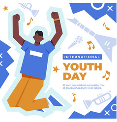 Flat International Youth Day Posts Set