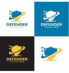 Shield Pixelated Logo Graphic Data Defender