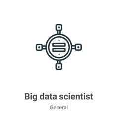 Big Data Scientist Outline Icon Thin Line Black