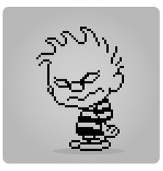 Cartoon Boy With Angry Face 8 Bit Pixel Art