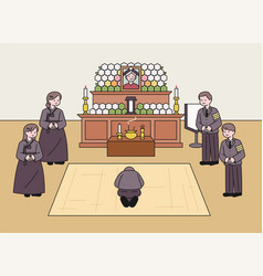 Funeral Home In Korea There Is An Altar With A