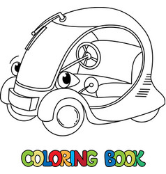 Funny Small Retro Car With Eyes Coloring Book