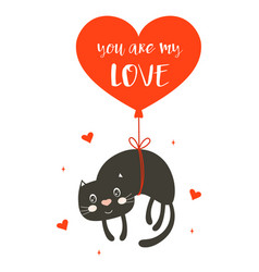 Valentines Card With Cute Cat