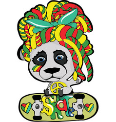 Cute Panda Skater Boy With Dreadlocks