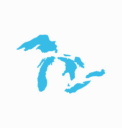 Great Lakes Silhouette Map Simple Icon Set Flat