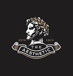 Greek Emperor Logo God Head Wearing Laurel Wreath