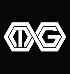 Mg Logo Monogram With Hexagon Template