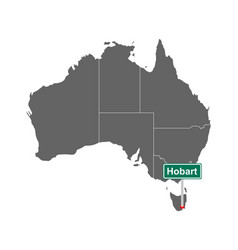 Place Name Sign Hobart At Map Australia