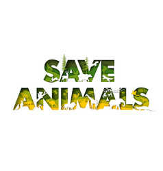 Save Animals Typography Banner Template Europe