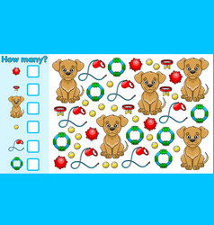 Counting Game How Many Cartoon Dog And Pet Goods