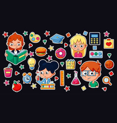 Cute School Science Education Icons Book