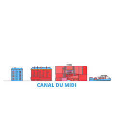 France Canal Du Midi Line Cityscape Flat