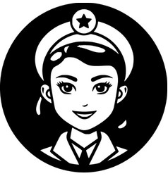 Nurse - Black And White Isolated Icon