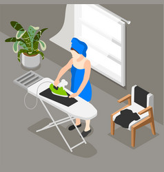 People Morning Routine Isometric Composition