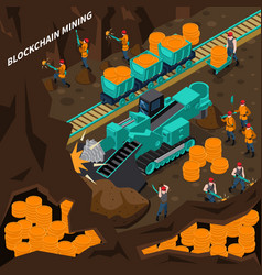 Blockchain Mining Isometric Concept