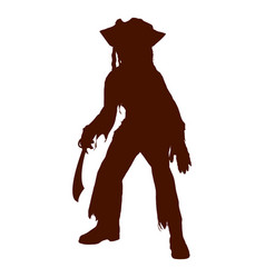 Halloween Child Pirate Costume Silhouette