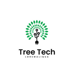 Tech Tree Electrical Circuit Logo Design Modern