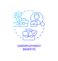 Unemployment Benefits Blue Gradient Concept Icon