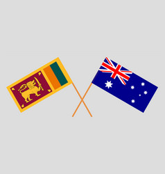 Crossed Flags Of Sri Lanka And Australia Official